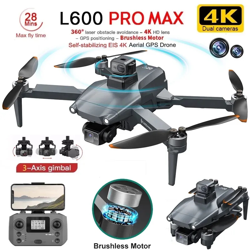 Drone Gimbal 3 Axis - L600 PRO MAX GPS Drone Professionale